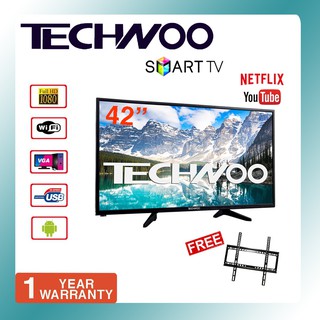 Kitchen Appliances┇☬☞TECHWOO SMART TV 42 ANDROID 9.0 NETFLIX YOUTUBE HD READY LED TV WITH BRACKET