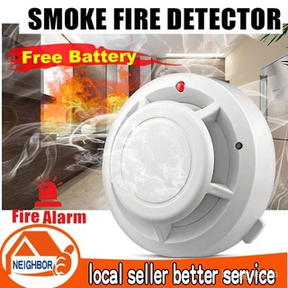 zb51 【Free Battery】 Photoelectric Sensitive Sensor Smoke Detector Fire Alarm For Family Guard