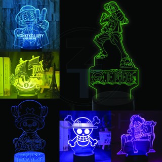 one piece luffy 3D Led Night Light Touch Remote 16 Colors Changing Lamp for Bedroom onepiece anime