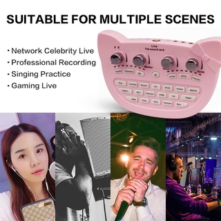 BM 8000 Condenser Microphone Studio Recording Mic K98 Cute Pink Cat Hellokitty Sound Card For Phone PC Laptop (7)