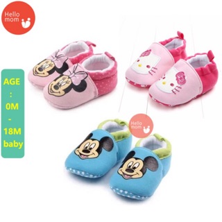 Baby Boy Girl Shoes Minnie Mickey Mouse Pink Blue Slip Ons (1)