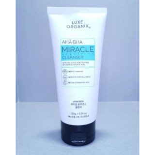 Luxe Organix AHA-BHA Miracle Solutions Cleanser 150g.