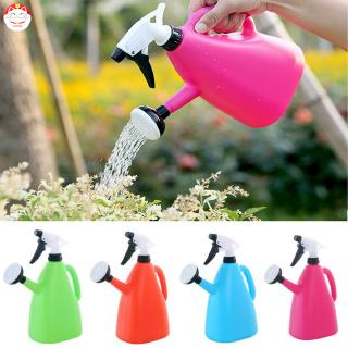 2 in 1 Large Capacity Plastic Watering Can Spray Bottle Pot Meaty Bonsai Plant Flower Sprayer Sprinkler Water Kettle Watering Can Hand Pressure Sprayer Gardening Cleaning Sanitizer Tools 1L