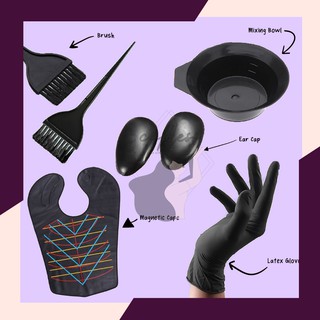 5IN1 HAIR TOOLS - Mixing Bowl Hair Color Brush Large Gloves Ear Caps Magnetic Cape and Hair Dye Cap