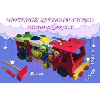 Montessori Reassembly Screw Wooden Car Toy