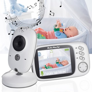 Wireless Baby Monitor 3.2 inch LCD IR Night Vision 2 way Talk 8 Lullabies Temperature monitor video nanny radio baby cam
