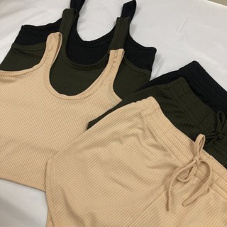 Sleeveless Crop Top and Shorts Coords [Loungewear Set] [Pambahay Terno] (3)