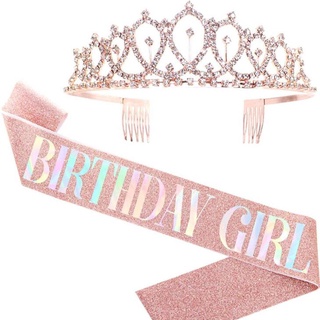Queen Girl Birthday Satin Shoulder Strap Princess Crown Party Etiquette Belt Birthday Girl Sash Part (1)