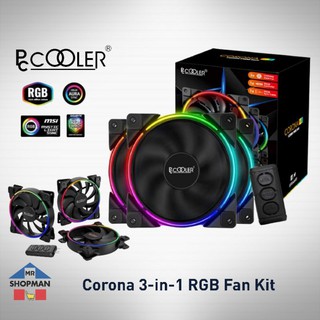 PCCOOLER Corona 3 in 1 Kit RGB Fan Pc Cooler / Add on Pcooler Fans