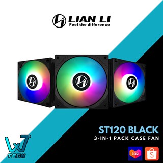 Lian Li ST120 Black High Static Pressure 3-in-1 Case Fan (ST120-3B)