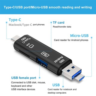 Type-C Android TF Card Micro Memory Card USB Adapter Card Reader High Speed for Phone Computer 5in1 (4)