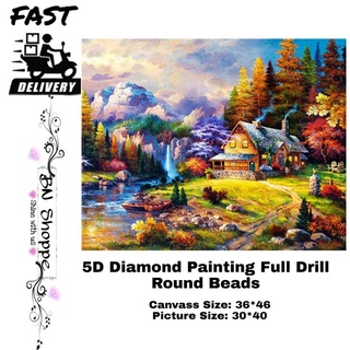 5D DIY Full Drill Diamond Painting | Scenery | 36x46 Round Drill Cross Stitch Wall Decor