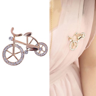 Brooch Inlaid Rhinestone Shape Bicycle Pin Classic Style Brooch for Women Gift Pin Jewelry