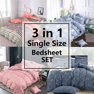 familySingle Size 3in1 Bedsheet Set Premium Quality (90*190cm)