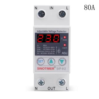 pop* 220V 40/63/80A Over Under Voltage Protector Relay Reconnect Protective Device (1)
