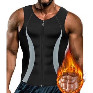 Men Slimming Body Shaper Zipper Black Chest Compression Shirt Gynecomastia Moobs Undershirt Workout