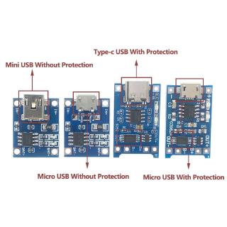Type-c Micro Mini USB 5V 1A 18650 TP4056 Lithium Battery Charger Module Charging Board With Protection Dual Functions 1A Li-ion