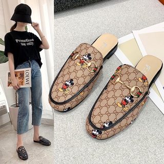 ♦✔●Fashion INS Style Loafers Beautiful Classic Mouse Pattern Mules For Women (Size 35-40)
