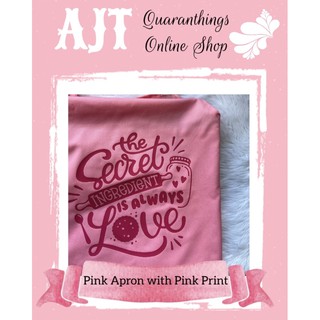 AJT Pink Apron with Fuschia Pink print