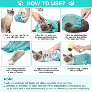 Anti-Scratch Bite Cat Grooming Bath Bag Cat Washing Bag Biting Restraint for Pet Bathe Nail Trimming (4)