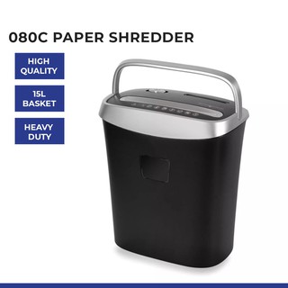 Officom 080C Paper Shredder 8 Sheets Cross Cut Shredder with 15L Basket Volume 1j1k