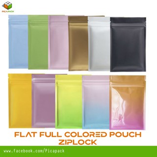 100pcs Flat Full Matte Colored Pouch with Ziplock 3 side seal resealable pouch for jewelry, food