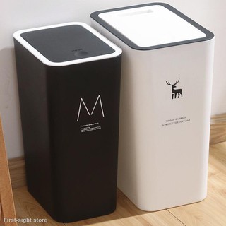 ◄✳Trash can with lid Household push type living room kitchen bathroom simple modern Nordic Style Big