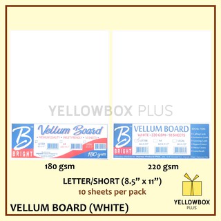 1 pack 10pcs White Vellum Board Short Letter size 180 gsm 220 gsm A4 letter Short Long Bright Vellum