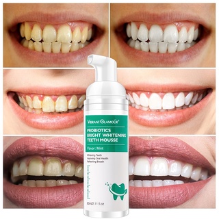 VIBRANT GLAMOUR Teeth Whitening Mousse Mint Toothpaste Removes Bacteria Stains Brightens Teeth (1)