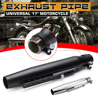 Universal 17'' Motorcycle Exhaust Muffler Pipe Tip Retro Vintage Rear Pipe Tube Exhause Silencer For