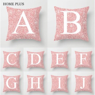 Home Plus Decor Pink Orange Letter Printed Pillow case Cover Throw Pillow Sofa Bed 18x18 INCHES (1)