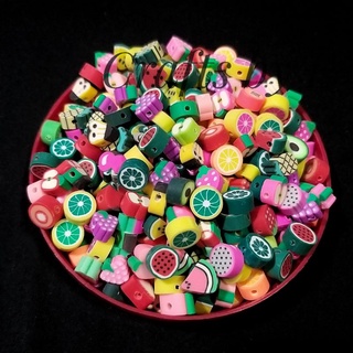 Assorted Fruit Charms Polymer Beads (25 pcs)