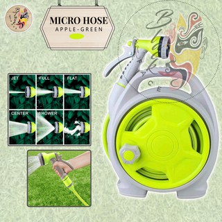 Blackface Micro Hose Reel Set Portable Adjustable Garden Hose Gun Sprinkler Nozzle 11.5 Meters