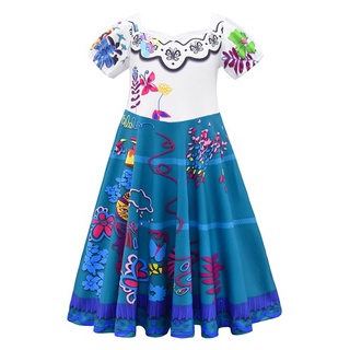 In Stock Kids Girls Encanto Mirabel Cosplay Costume Dress Halloween Carnival Suit