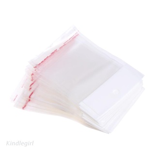 KING 100 Pcs/Set Plastic Packing Bag Transparent Self Adhesive OPP Jewelry Seal 6x8cm