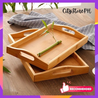 CityStorePH Japanese Style Wooden Tray Bamboo Plate Household Tea Tray Water Cup Bamboo Plate
