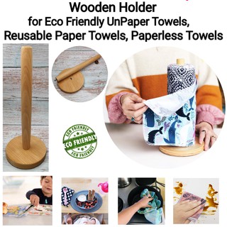 Wood Paper & Unpaper Towels Holder.