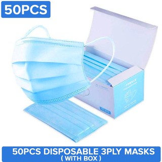 GSDPK High Quality 3 Ply Disposable Surgical Face Mask 50 PIECES With Box