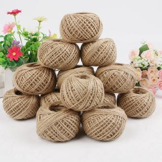 Natural Burlap Hessian Jute Twine String 2mm 50m Tag Label Hang Rope Wedding Home Decorative DIY Crafts Gift Packing Supplies