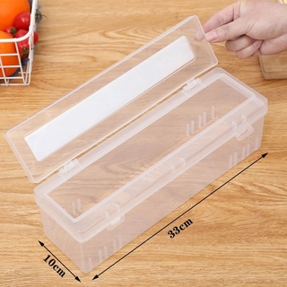 PP Transparent Cling Food Wrap Cutter Plastic Food Wrap Dispenser with Slide Cutter Safety Adjustabl