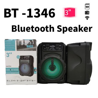 Original BT-1346 Portable Wireless Bluetooth Speaker LED Flash Light Karaoke KTS Speaker