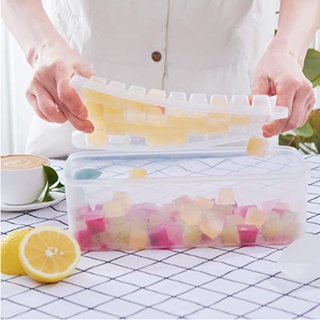 Miutiso Ice Cube Container with Lid 21-Ice Trays for Freezer Stackable Ice Cubes