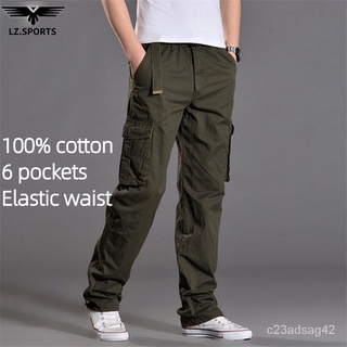 cargo pants men plus size big size loose cargo pants cotton cargo pants elastic waistband breathable