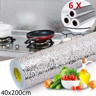 READYSTOCK 1/3/6 Roll Big Size Waterproof OilProof Aluminum Foil Sticker Self Adhesive Wallpaper for Kitchen