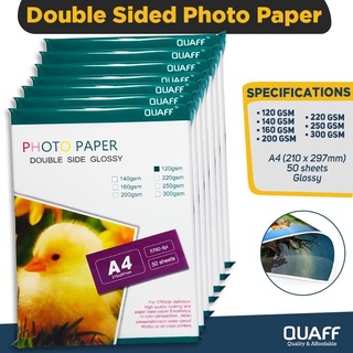 Printing๑QUAFF Double Sided Glossy Photo Paper A4 (50sheets per pack)