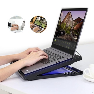 ๑▲S500 Laptop Cooling Pad 12"-17" Cooler Pad Chill Mat 5 Quiet Fans LED Lights and 2 USB 2.0 Ports (1)