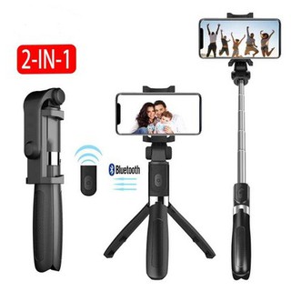 2 in 1 Selfie Stick Tripod Bluetooth Selfie Stand with Remote Shutter Foldable Tripod Monopod