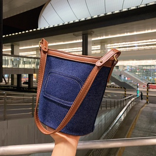 C & c Fashion Retro Denim Canvas Bag Handbag Leisure Wild Shoulder Messenger Bucket Bag