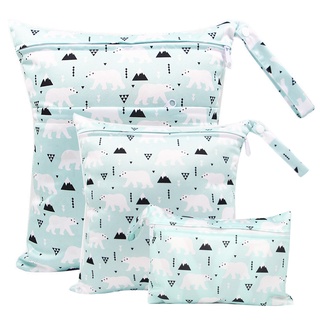 Reusable Diaper Bag Wetbag Polar Bear Printed PUL Maternity Bags Menstrual Nursing Pad Stroller Diap