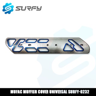 Mufac Universal Muffler Cover Heat Guard Garnish Titanium Wire Drawing made in Thailand Surfy Motorc
